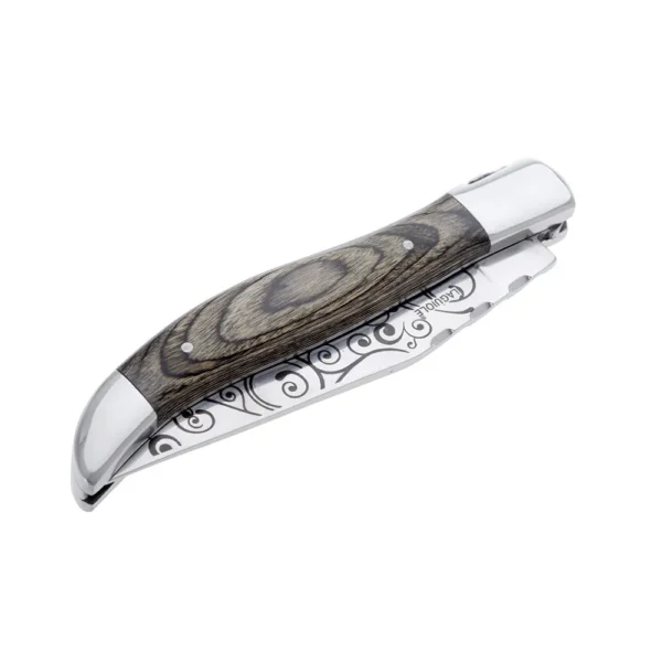 Laguiole 40269003 - Coltello a serramanico legno grigio